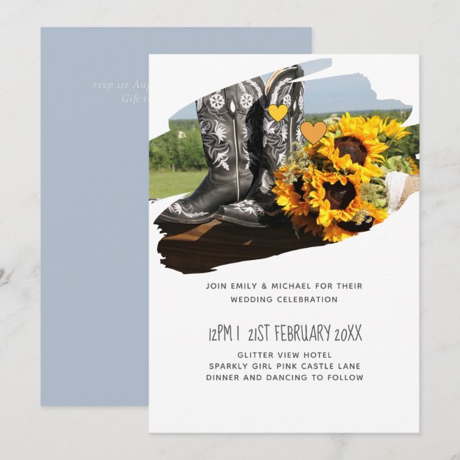 Nature Themed Wedding Bees Countryside Invites (Front/Back)