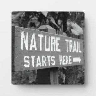 Nature Trail Starts Here sign rustic photo Plaque