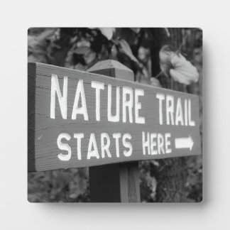 Nature Trail Starts Here sign rustic photo Plaque