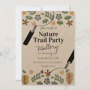 Nature Trail Woods Acorn Birthday Rustic Greenery Invitation
