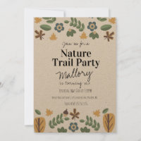 Nature Trail Woods Acorn Birthday Rustic
