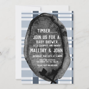 Nature Trail Woods Adventure Lumbarjack Blue Invitation