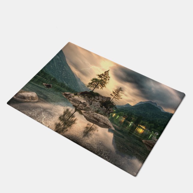 Nature Travels - Water Mountains Landscape Doormat (Angled)