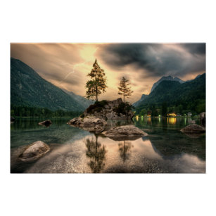 Nature Travels - Water Mountains Landscape Poster