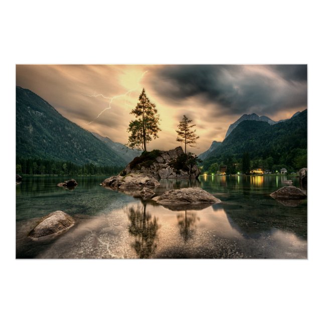 Nature Travels - Water Mountains Landscape Poster (Front)