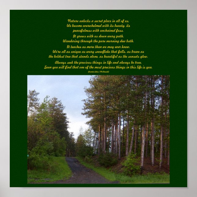 Nature unlocks a secret place...Poem Poster (Front)