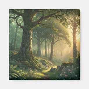 Nature View Forest Magnet 2in Rectangle Design