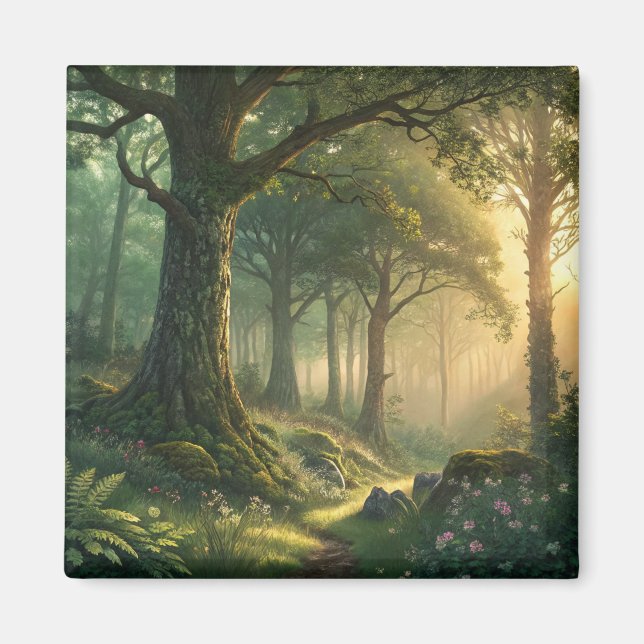Nature View Forest Magnet 2in Rectangle Design (Front)