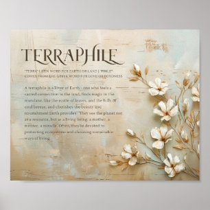 Nature Wall Art, Rustic Decor, Terraphile Meaning Poster