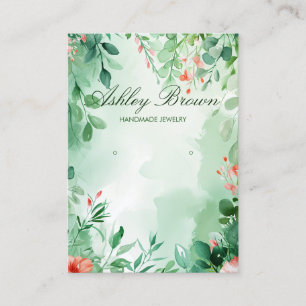 Nature Watercolor Handmade Jewellery Earring Displ Business Card