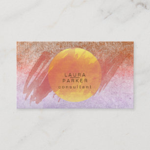 Nature Watercolor Moon Paint Elegant Chic Business Card