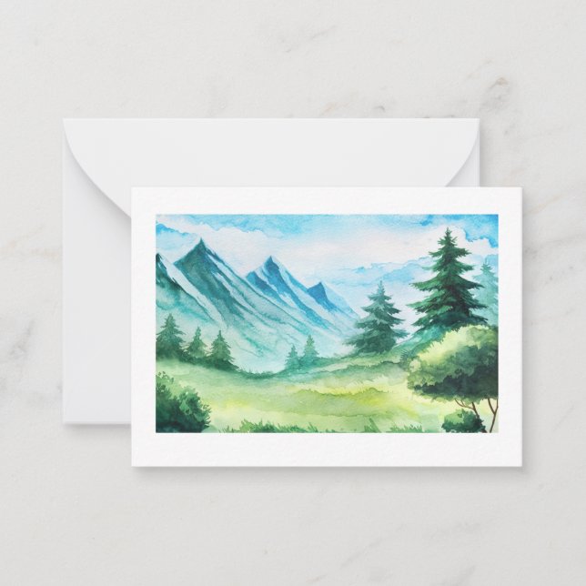 nature watercolor note card (Front)
