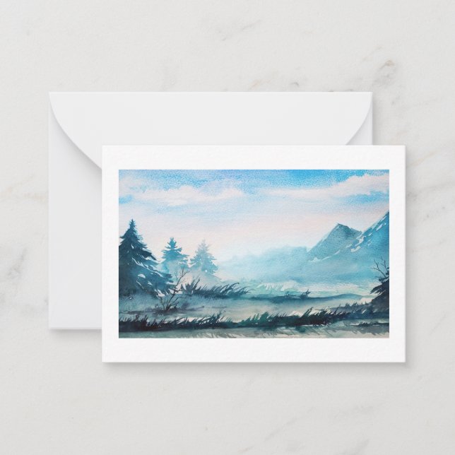 nature watercolor note card (Front)