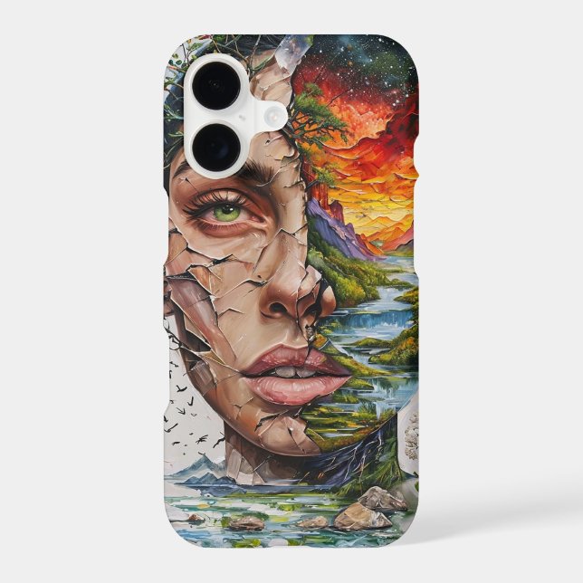 “Nature Within – Artistic Woman & Mountain River L iPhone Case (Back)
