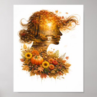 Nature Within: Double Exposure Art Collection Poster