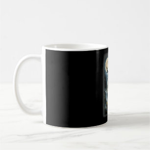 Nature wolf forest trees wolves wild animal moon coffee mug
