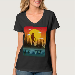 Nature Women Hiking Sunset T-Shirt