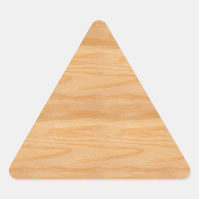 Nature Wood Blank Template Trendy Elegant Design Triangle Sticker (Front)