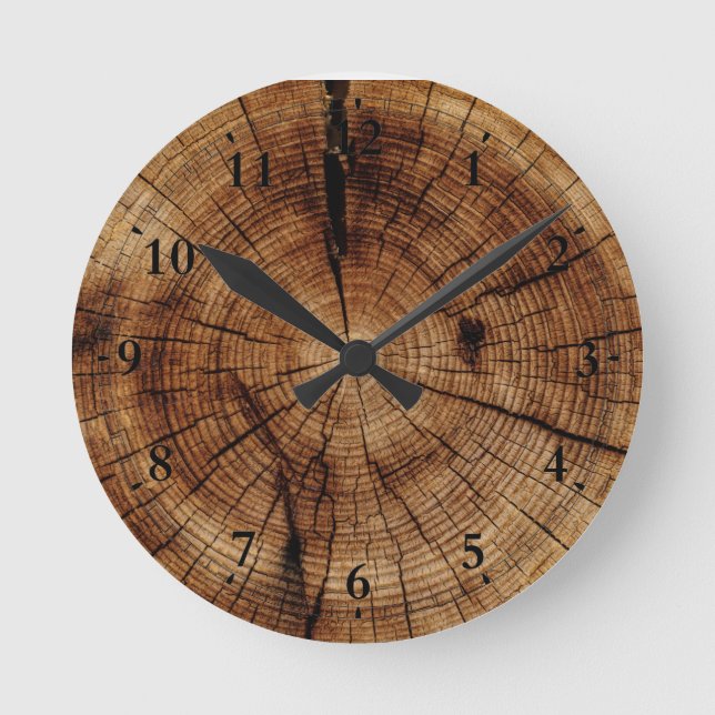 Nature wood texture wall clock (Front)