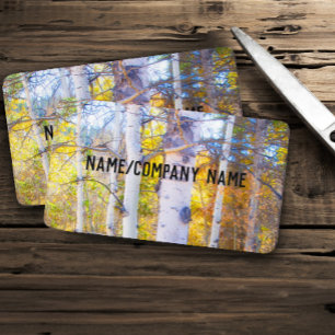 nature yellow aspen fall landscape photo art business card