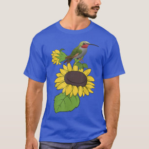 Nature Yellow Flower Hummingbird Sunshine Sunflowe T-Shirt