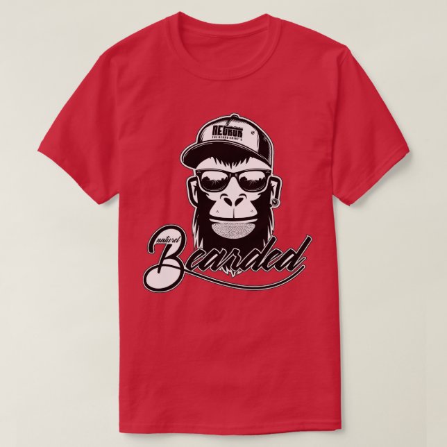 Naturel Bearded Ape Monkey T-Shirt (Design Front)