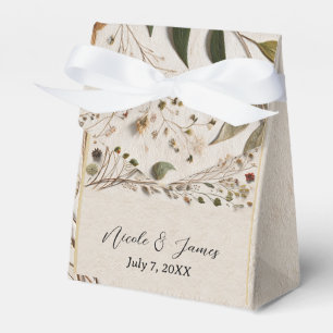 Nature's Beauty Botanical Flowers & Leaves Wedding Favour Box