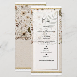 Nature's Beauty Botanical Flowers Wedding Menu