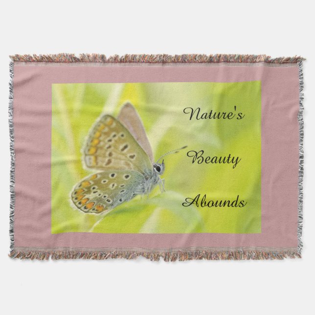 Nature's Beauty Butterfly Throw Blanket (Front)
