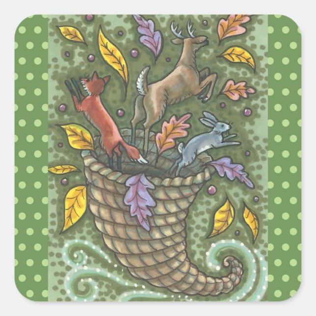 NATURE'S BOUNTY WILDLIFE CORNUCOPIA STICKERS Squ (Front)