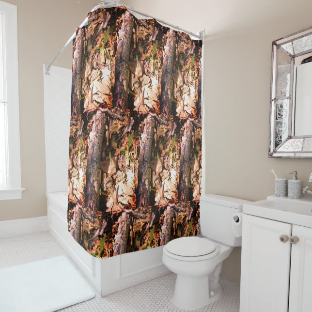 Nature's Camo/Spring Morel Shower Curtain (In Situ)