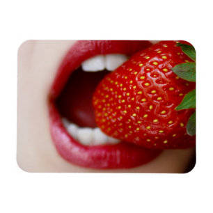 Nature's Candy - Woman Eating Strawberry Magnet