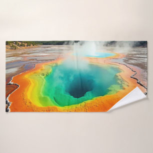 Nature's Colorful Hot Spring Art Bath Towel Set