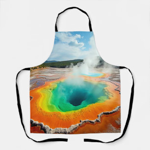 Nature's Colourful Hot Spring Art Apron