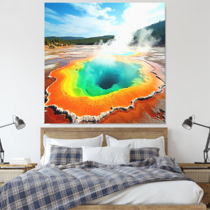 Nature's Colourful Hot Spring Art Canvas Print