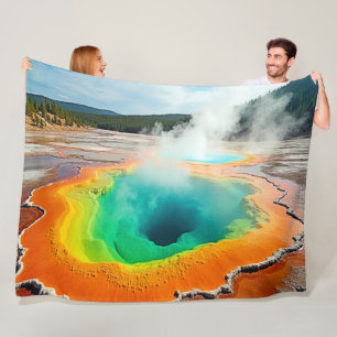 Nature's Colourful Hot Spring Art Fleece Blanket
