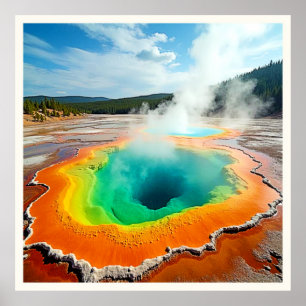 Nature's Colourful Hot Spring Art Poster