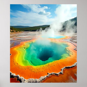 Nature's Colourful Hot Spring Art Poster