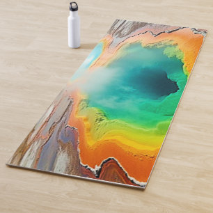 Nature's Colourful Hot Spring Art Yoga Mat