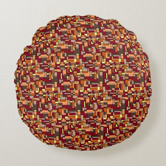 Nature's Colours Warm Earth Tone Round Cushion (Front)