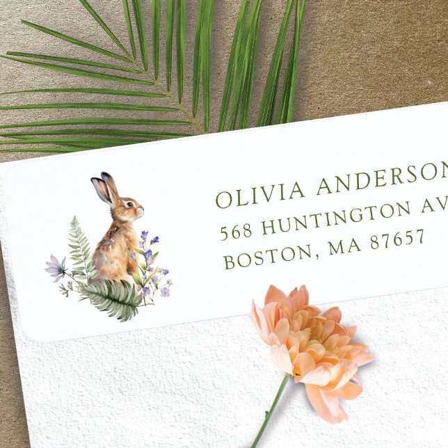 Nature's Delight Baby Shower Bunny Address Label (Creator Uploaded)