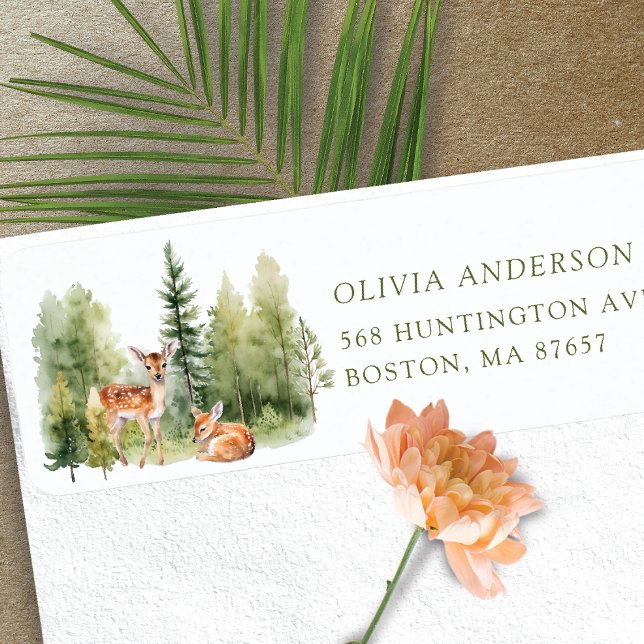 Nature's Delight Baby Shower Deer Address Label (Creator Uploaded)