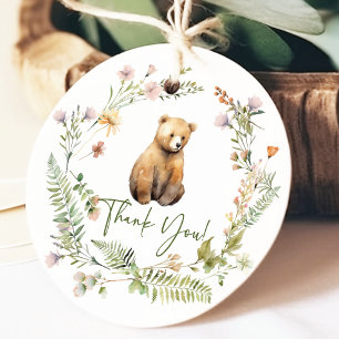 Nature's Delight Bear Baby Shower Favour Gift Tag