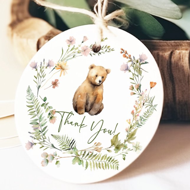 Nature's Delight Bear Baby Shower Favour Gift Tag (Creator Uploaded)