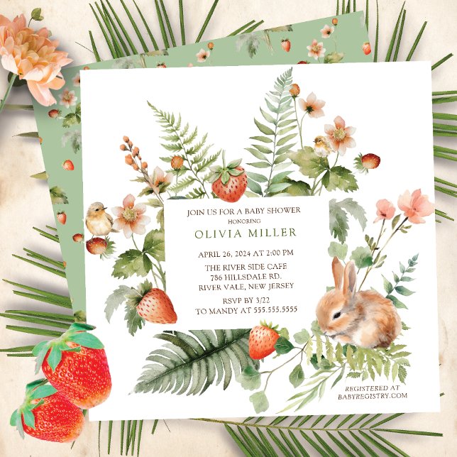 Nature's Delight Bunny Baby Shower Invitation (Creator Uploaded)