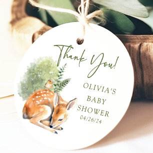 Nature's Delight Deer Baby Shower Favour Gift Tag