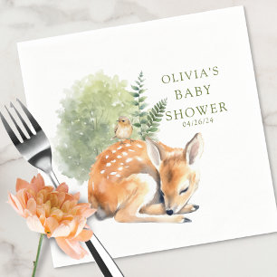 Nature's Delight Deer Baby Shower Favour Napkin