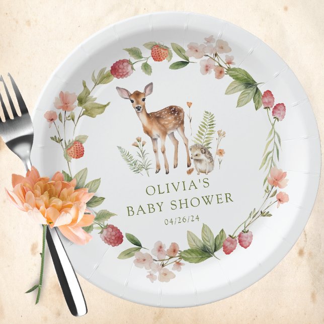 Nature's Delight Deer Baby Shower Paper Plate (Creator Uploaded)