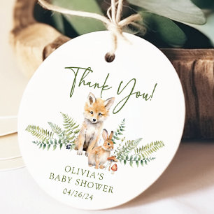 Nature's Delight Fox Baby Shower Favour Gift Tag