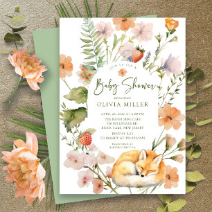 Nature's Delight Fox Baby Shower Invitation